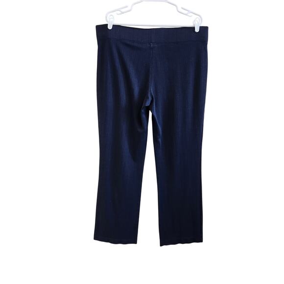 George Stripes Pull On Straight Leg Classic Dress Pants Stretch Blue Size XL - Picture 2 of 7